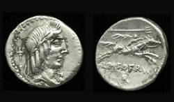 L. Calpurnius Piso Frugi, Denarius, Horseman Galloping reverse!